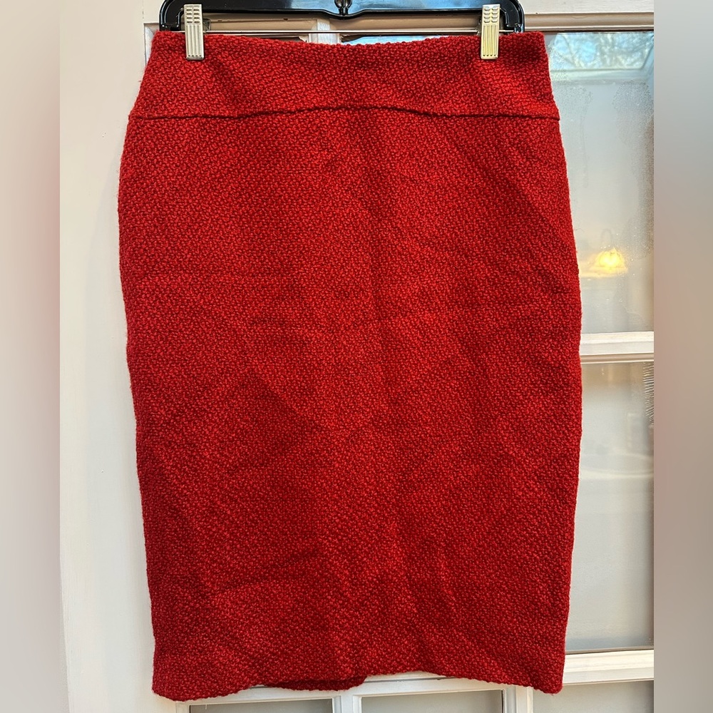 Vintage MOULINETTE SOEURS Boulce Wool Chic Pencil Tweed Textured Skirt Size 6